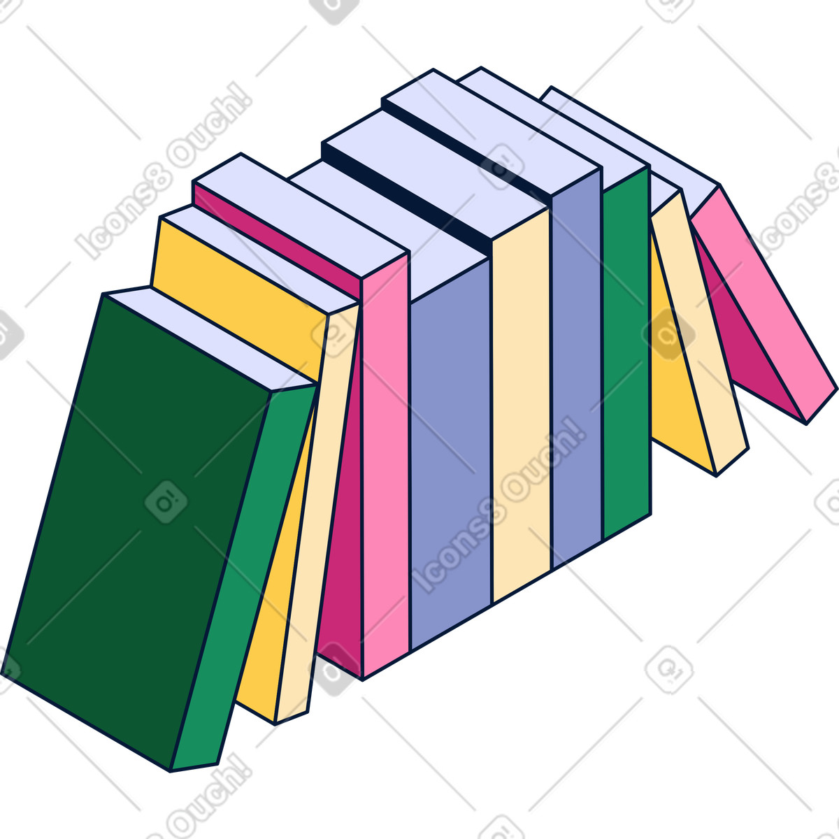 Books illustration in Neat style download in PNG, SVG