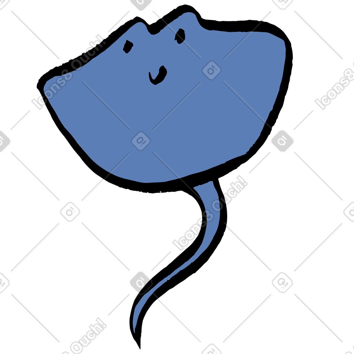 Stachelrochen-Illustration im Scandi-Stil als Download in PNG, SVG