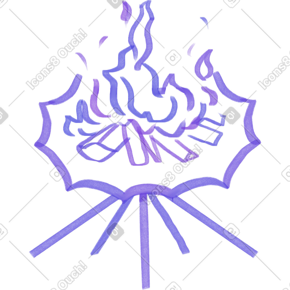 Marker 스타일의 Campfire stand 일러스트레이션 PNG, SVG 다운로드