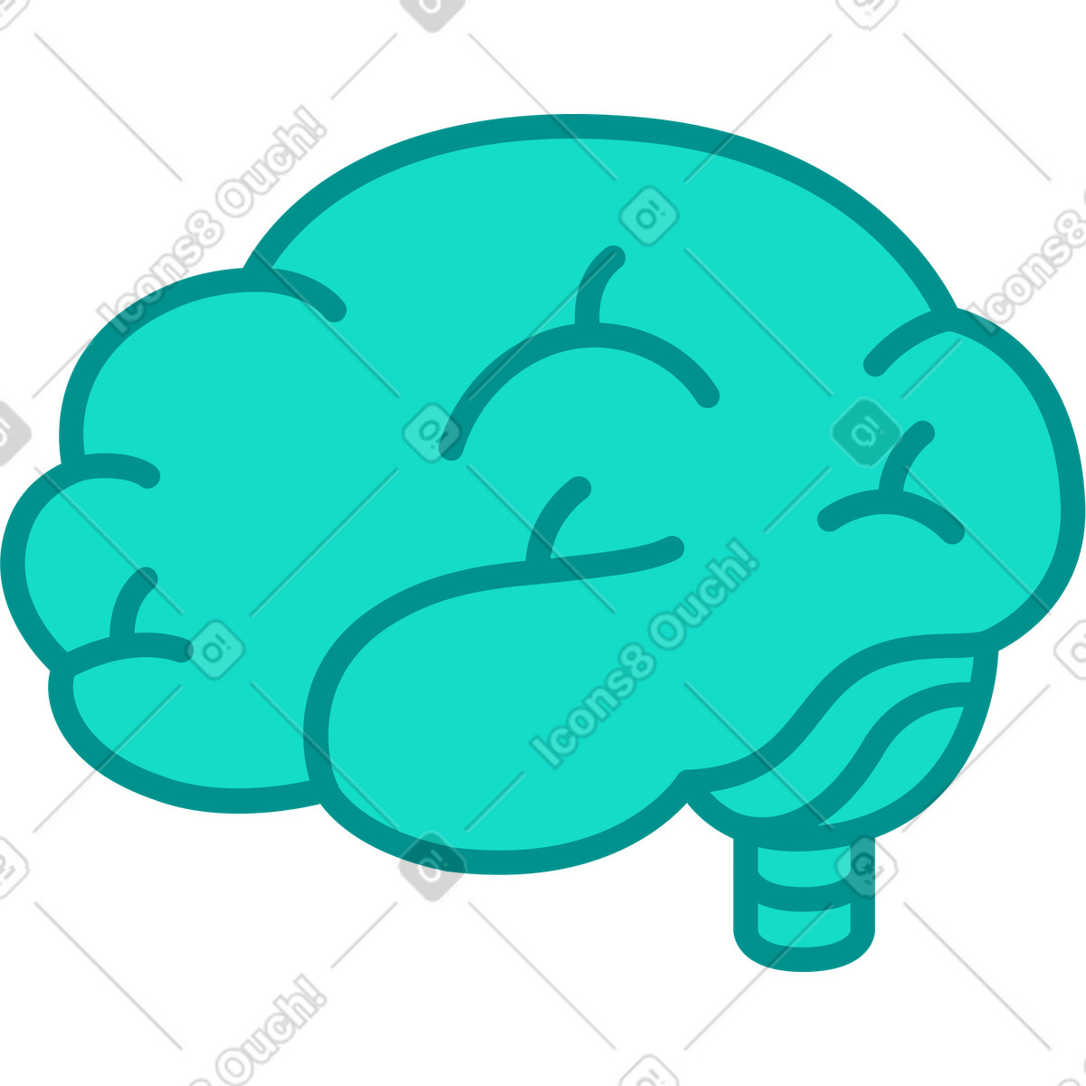 Brain-Illustration im Natty-Stil als Download in PNG, SVG