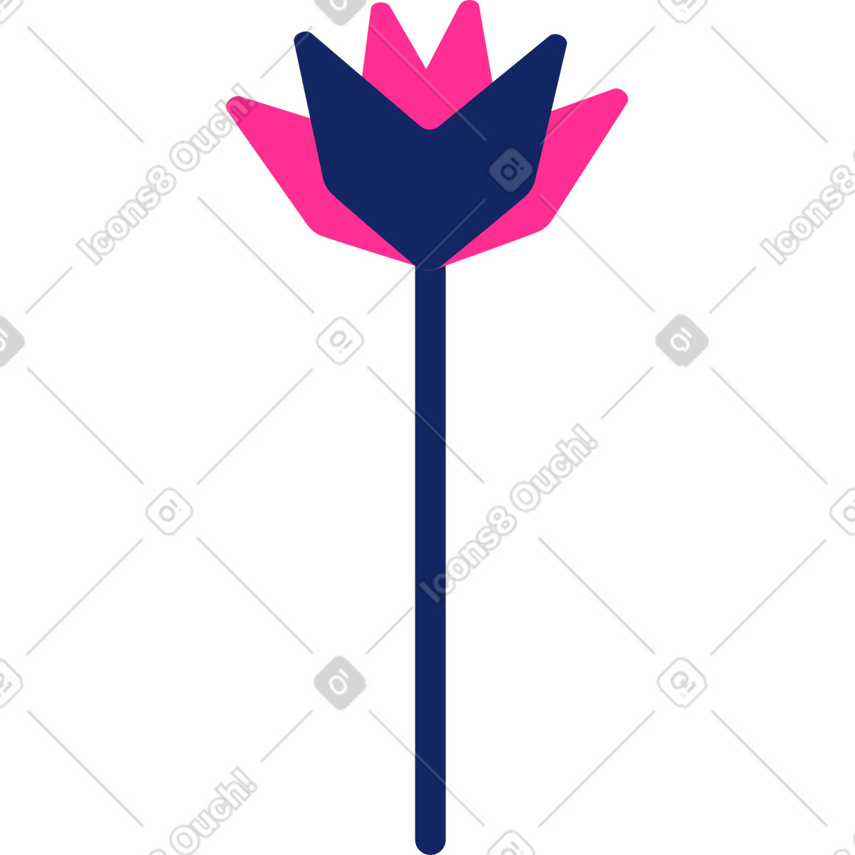 Ilustración Flor en estilo Cyborg a descargar en PNG y SVG
