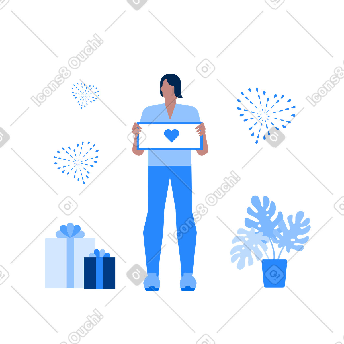 San valentino illustrazione in stile Urban scarica in PNG, SVG