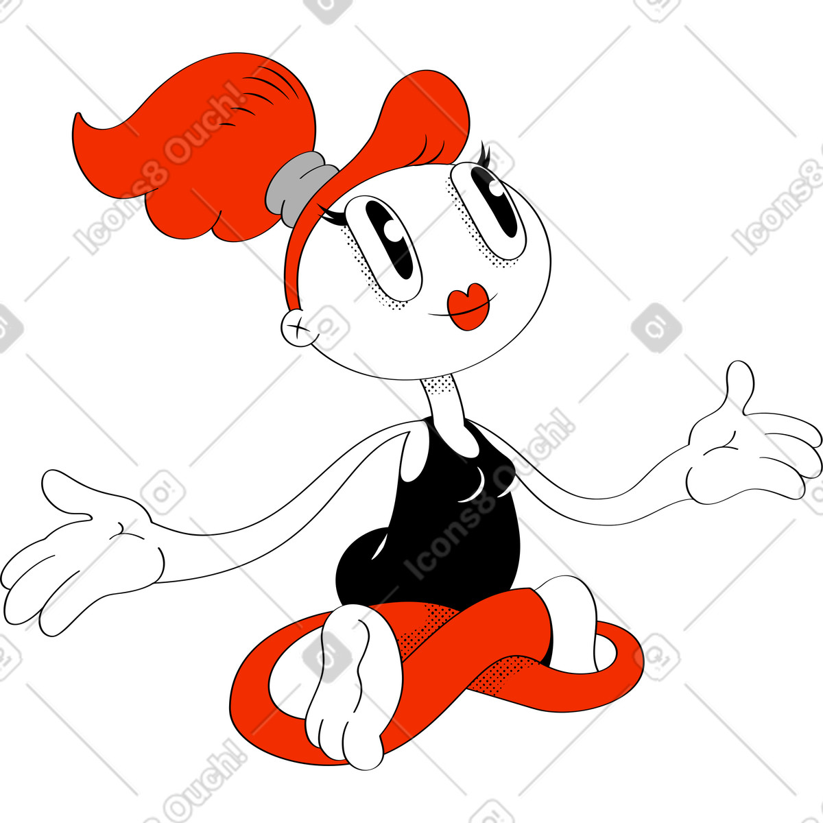 Ilustração de Mulher em no estilo Looney para baixar em PNG, SVG