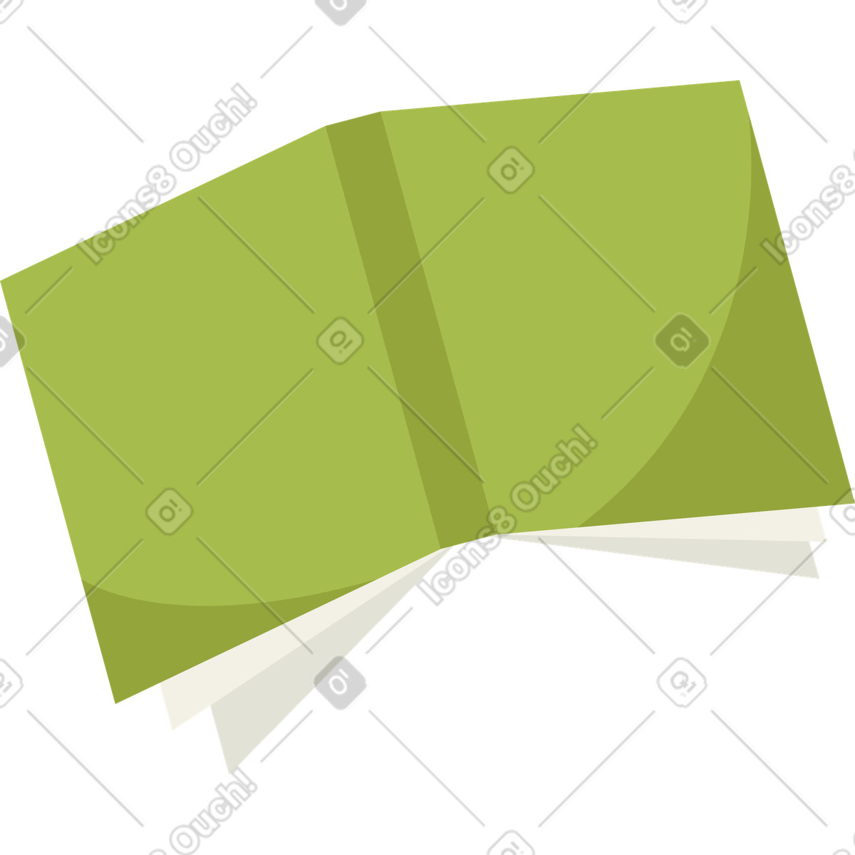 Ilustração de Livro verde aberto em no estilo Lagom para baixar em PNG, SVG