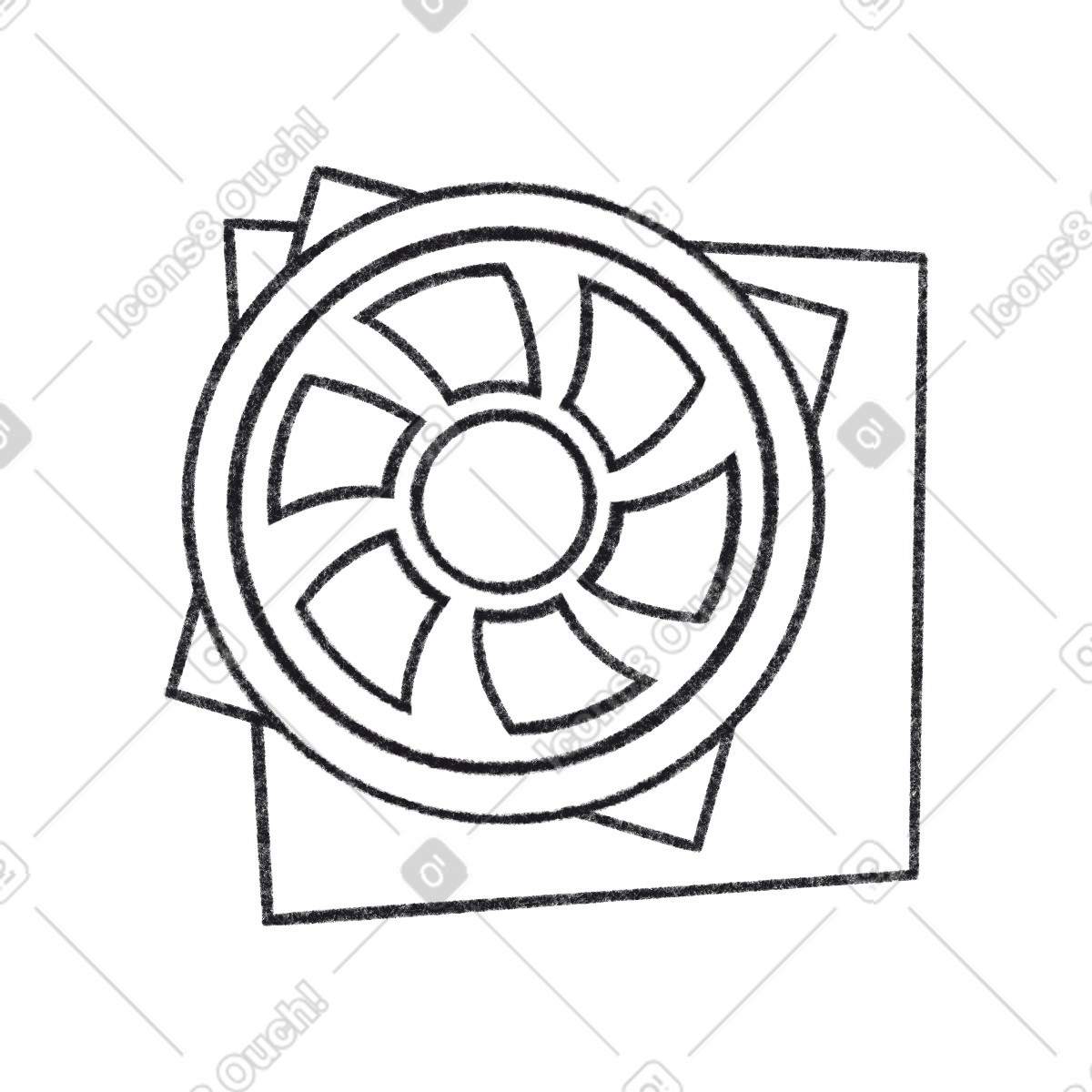 Иллюстрация Laptop fan and square в стиле Bonbon Line — скачать в форматах PNG, SVG