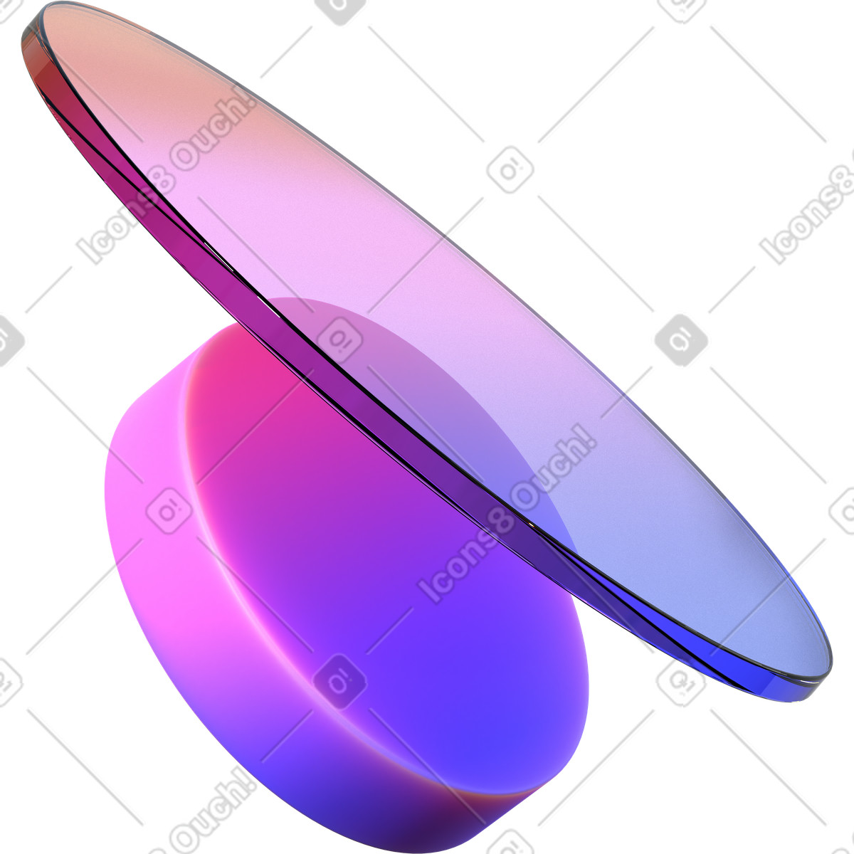 Gradient lens and plastic disk illustration in PNG, SVG
