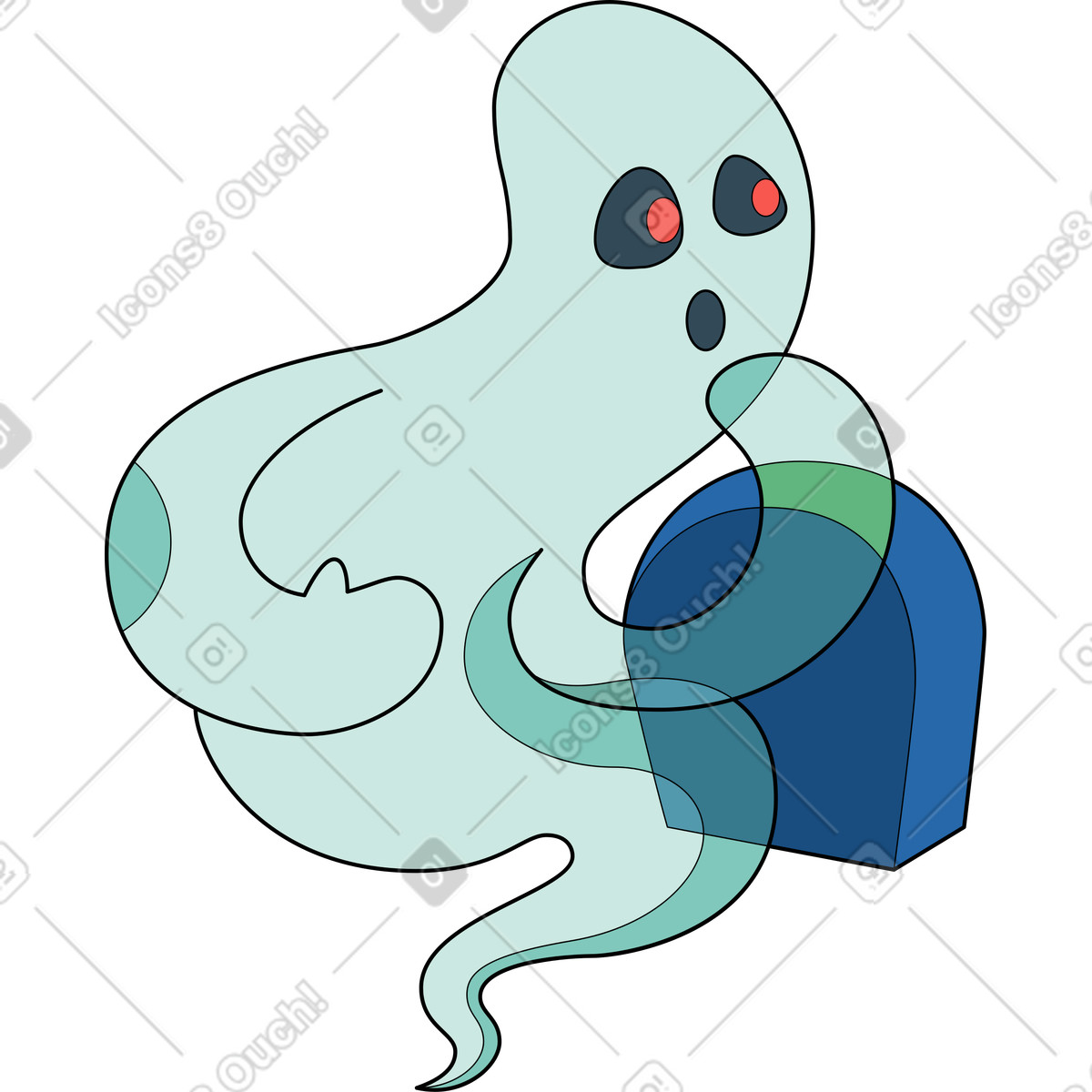 Иллюстрация Призрак и могила в PNG и SVG