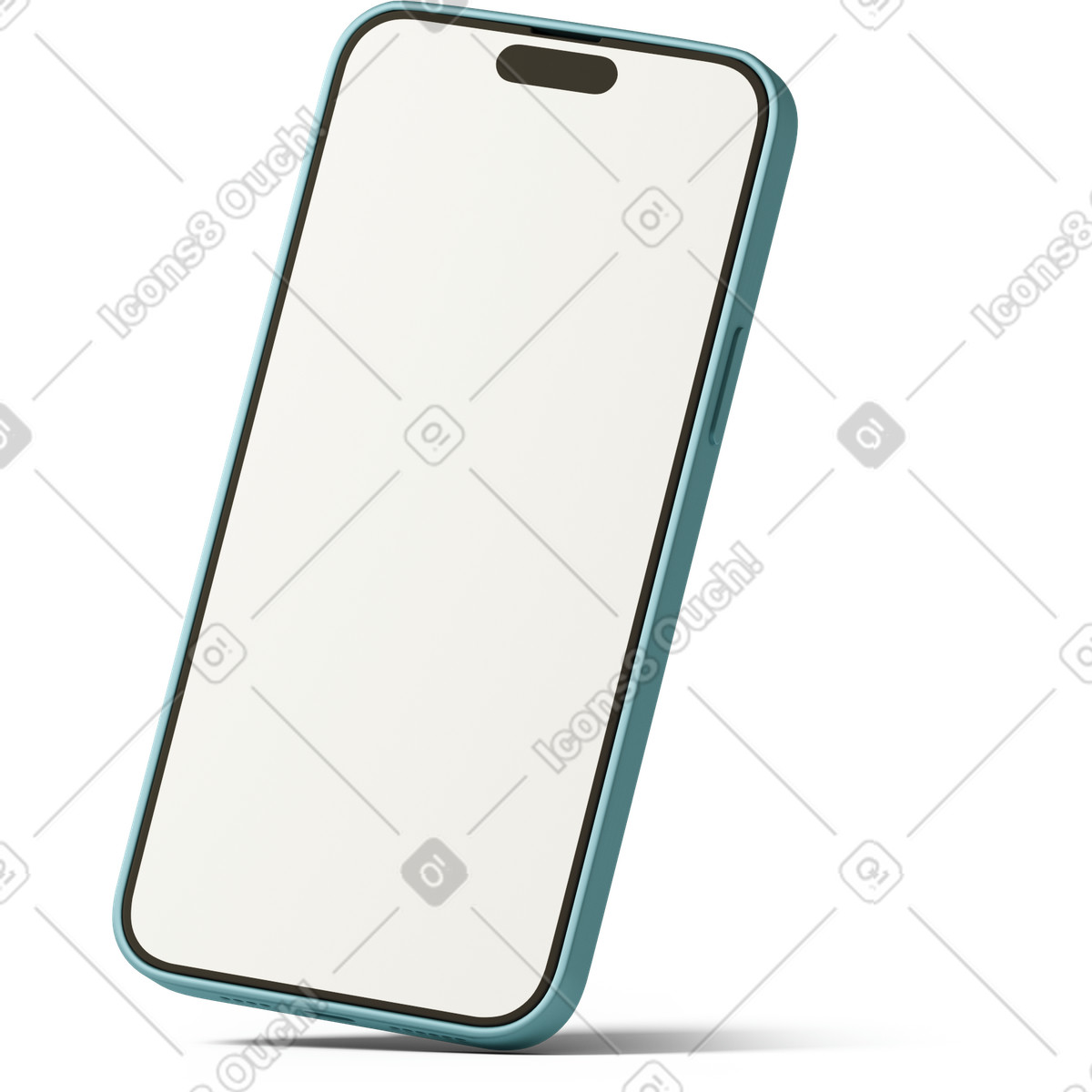 Ilustração de Side view of white phone screen em no estilo 3D Casual life para baixar em PNG, SVG