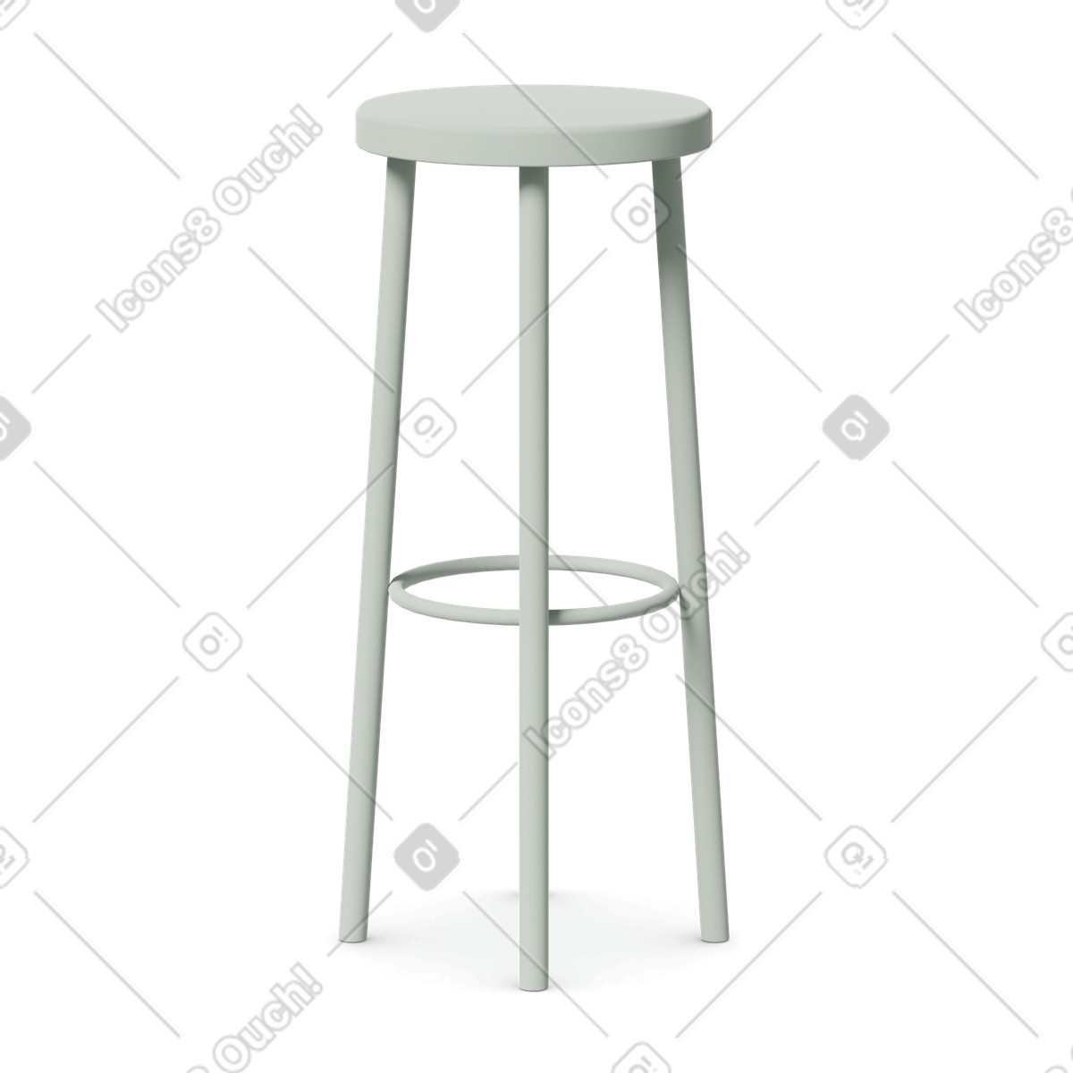 3D Casual life スタイルの Green chair small のイラストをPNG、SVG形式でダウンロード