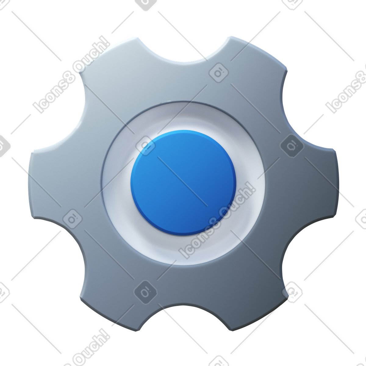 Gear illustrazione in stile 3D Fluency scarica in PNG, SVG