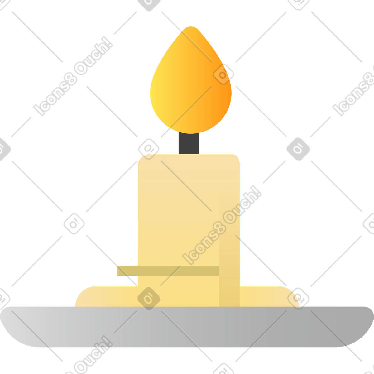 Candle illustration in Hugo style download in PNG, SVG