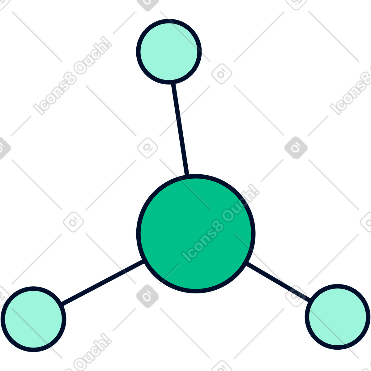 Teal スタイルの 分子 のイラストをPNG、SVG形式でダウンロード
