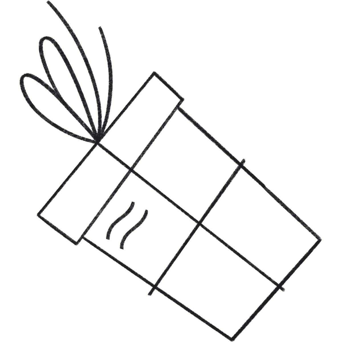 Illustration Gift box with bow dans le style Bonbon Line à télécharger aux formats PNG, SVG