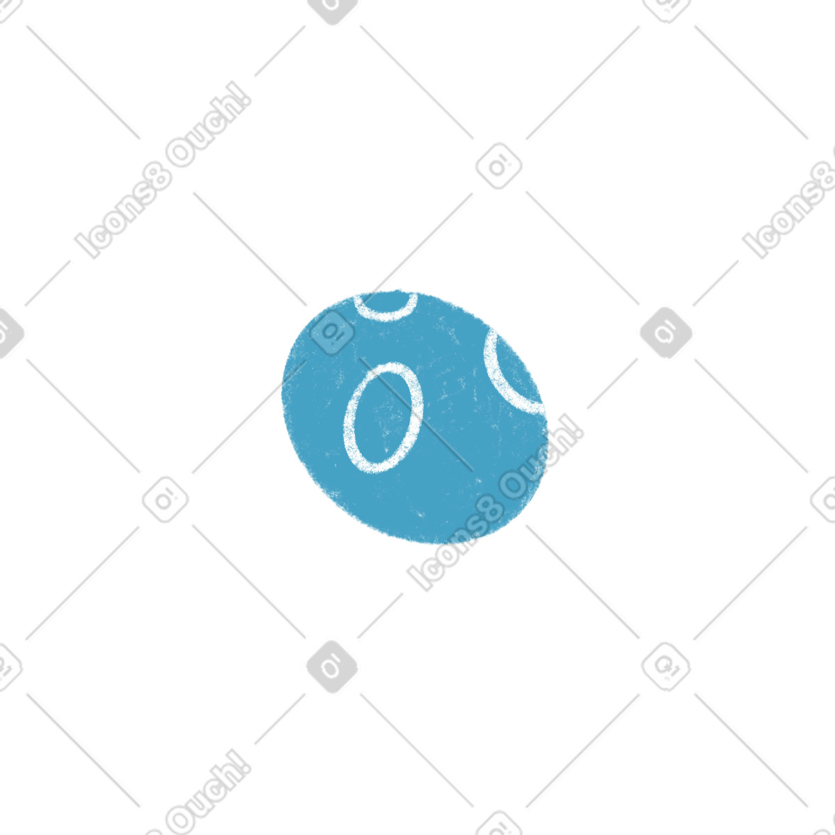 Blue chocolate egg illustration in Tutti style download in PNG, SVG