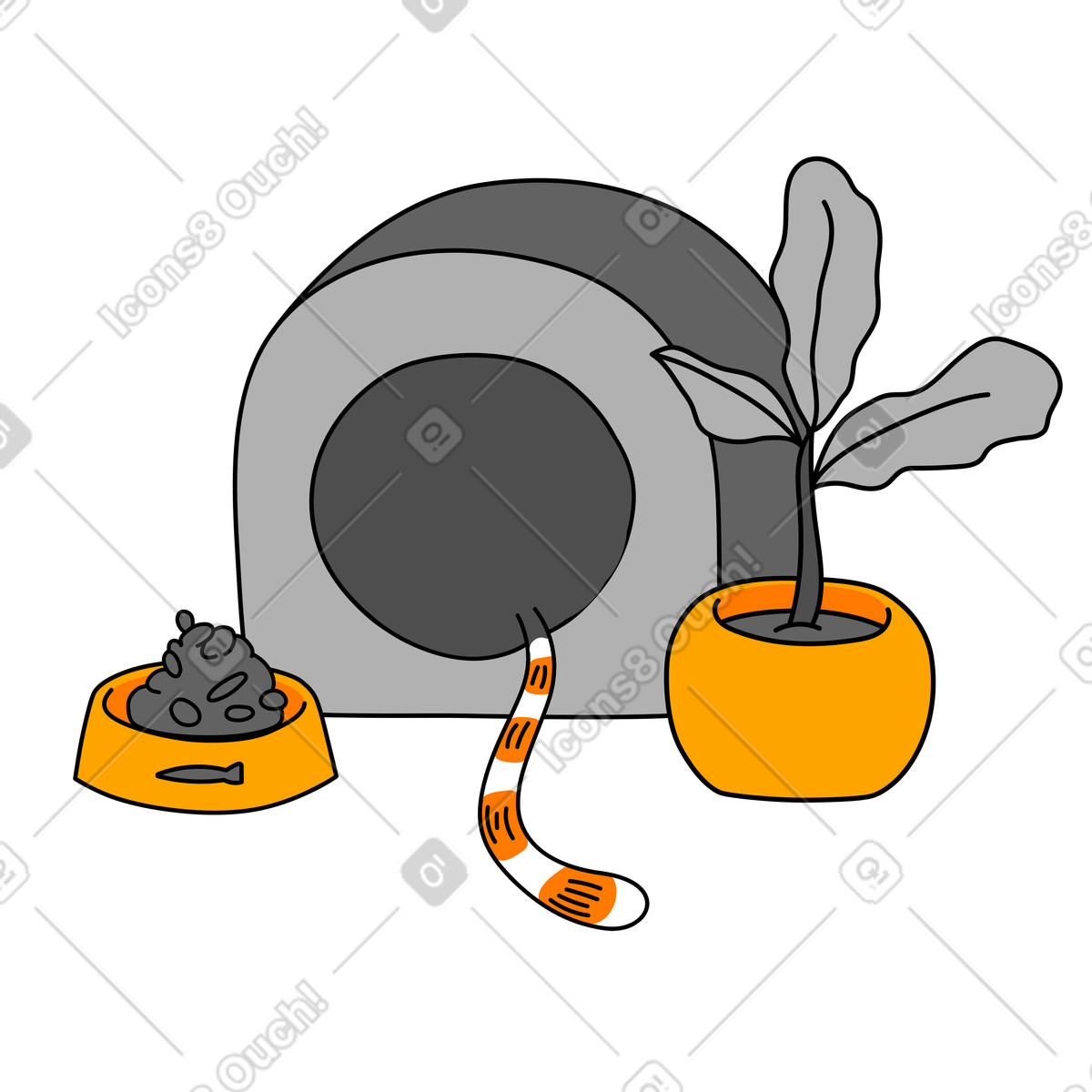 Illustration Le coin du chat dans style Purr à télécharger aux formats PNG, SVG