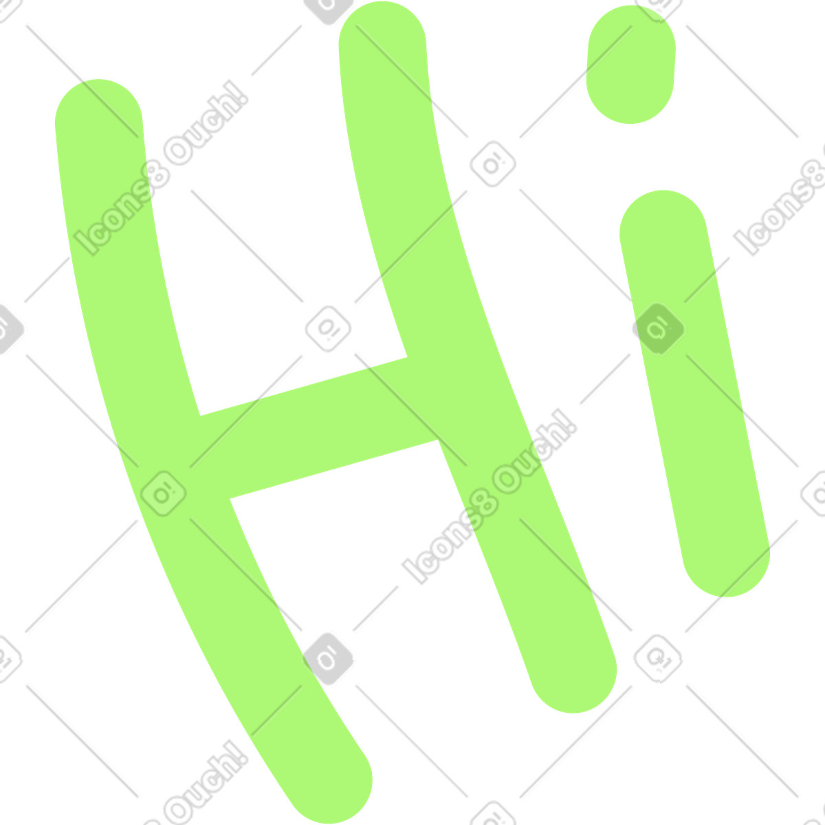 Hi illustration in Giggle style download in PNG, SVG