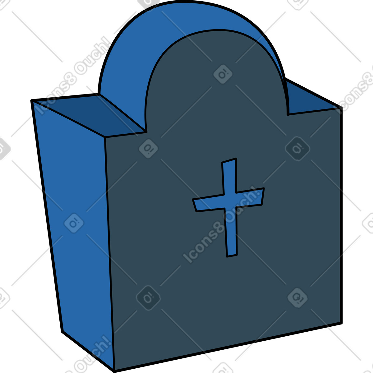 Illustration Pierre tombale dans le style Surr à télécharger aux formats PNG, SVG