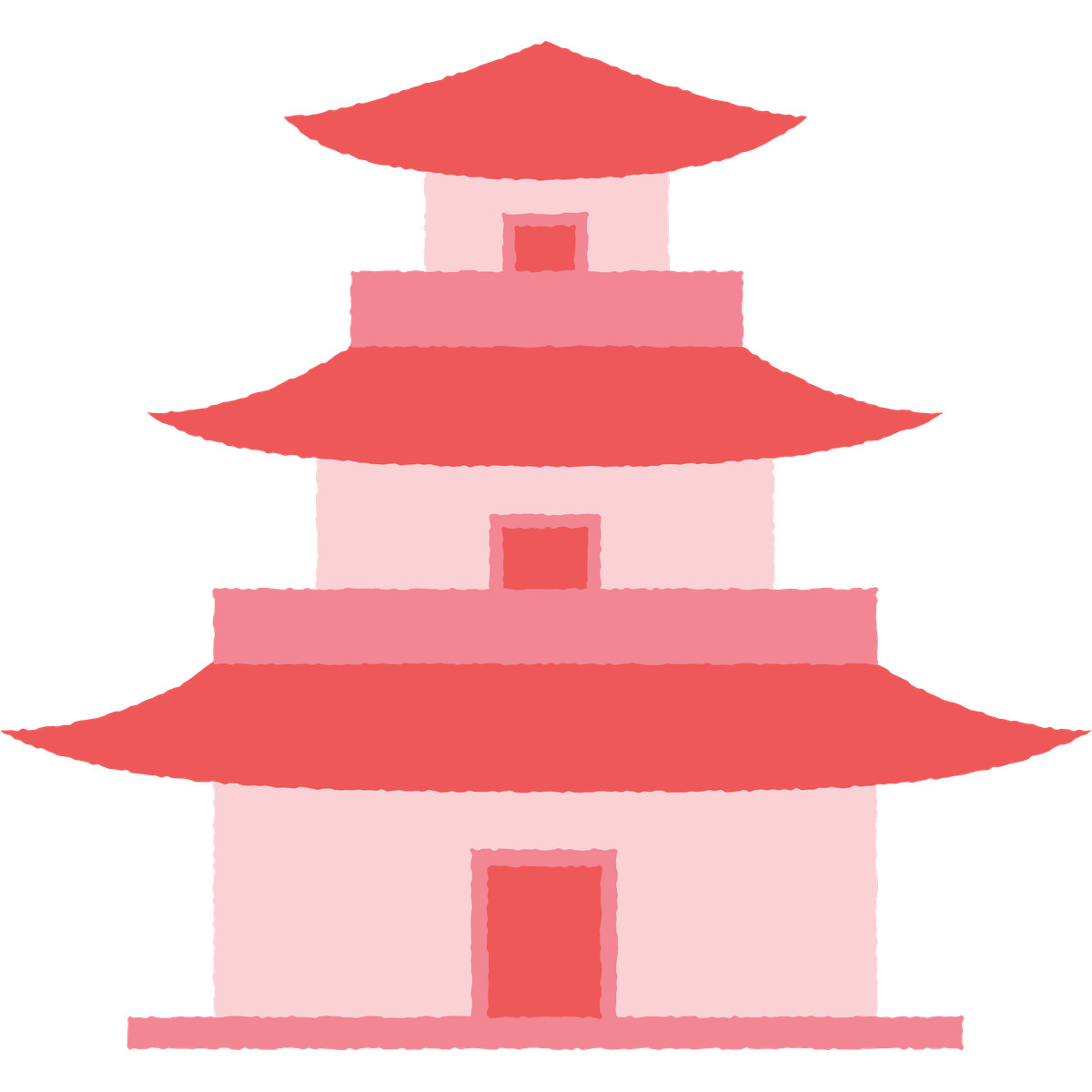 Cherry 스타일의 Red tall pagoda 일러스트레이션 PNG, SVG 다운로드