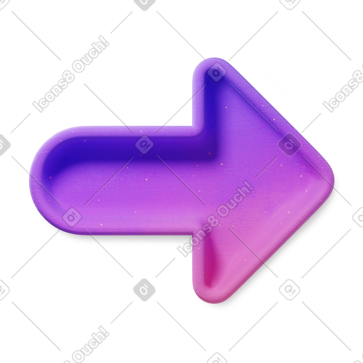 Arrow right gradient purple pink direction symbol with rounded corners-Illustration im 3D Microsoft Fluent illustration-Stil als Download in PNG, SVG
