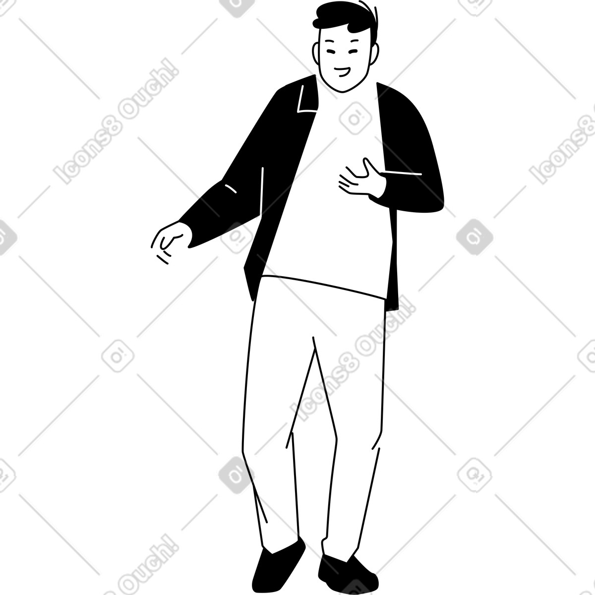 Ilustração de Homem sorridente em no estilo Weekday para baixar em PNG, SVG
