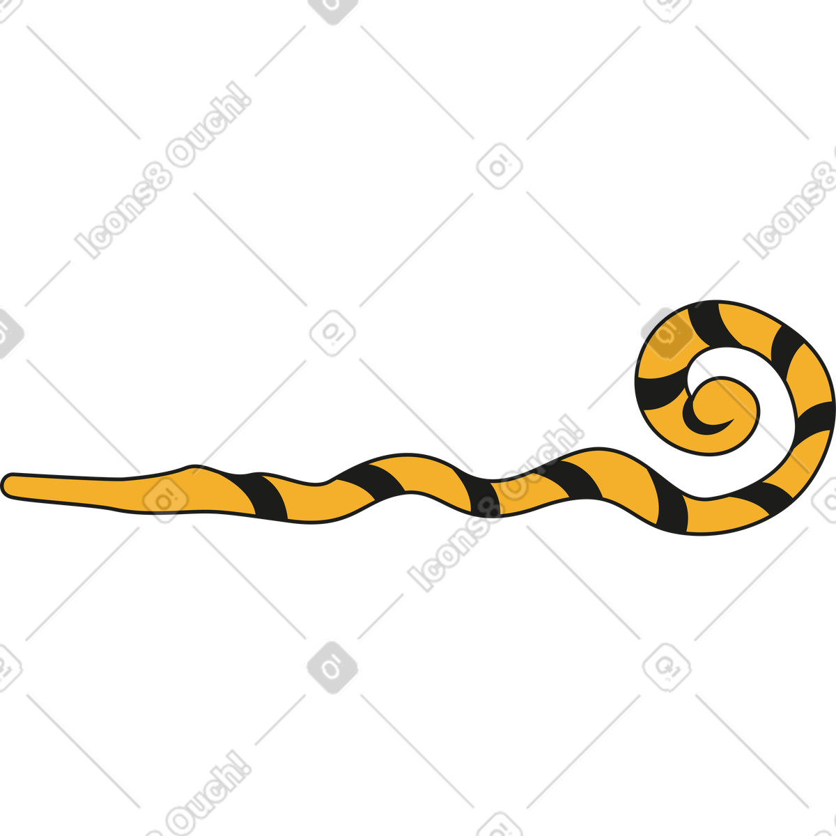 Party horn illustration in Rubber style download in PNG, SVG