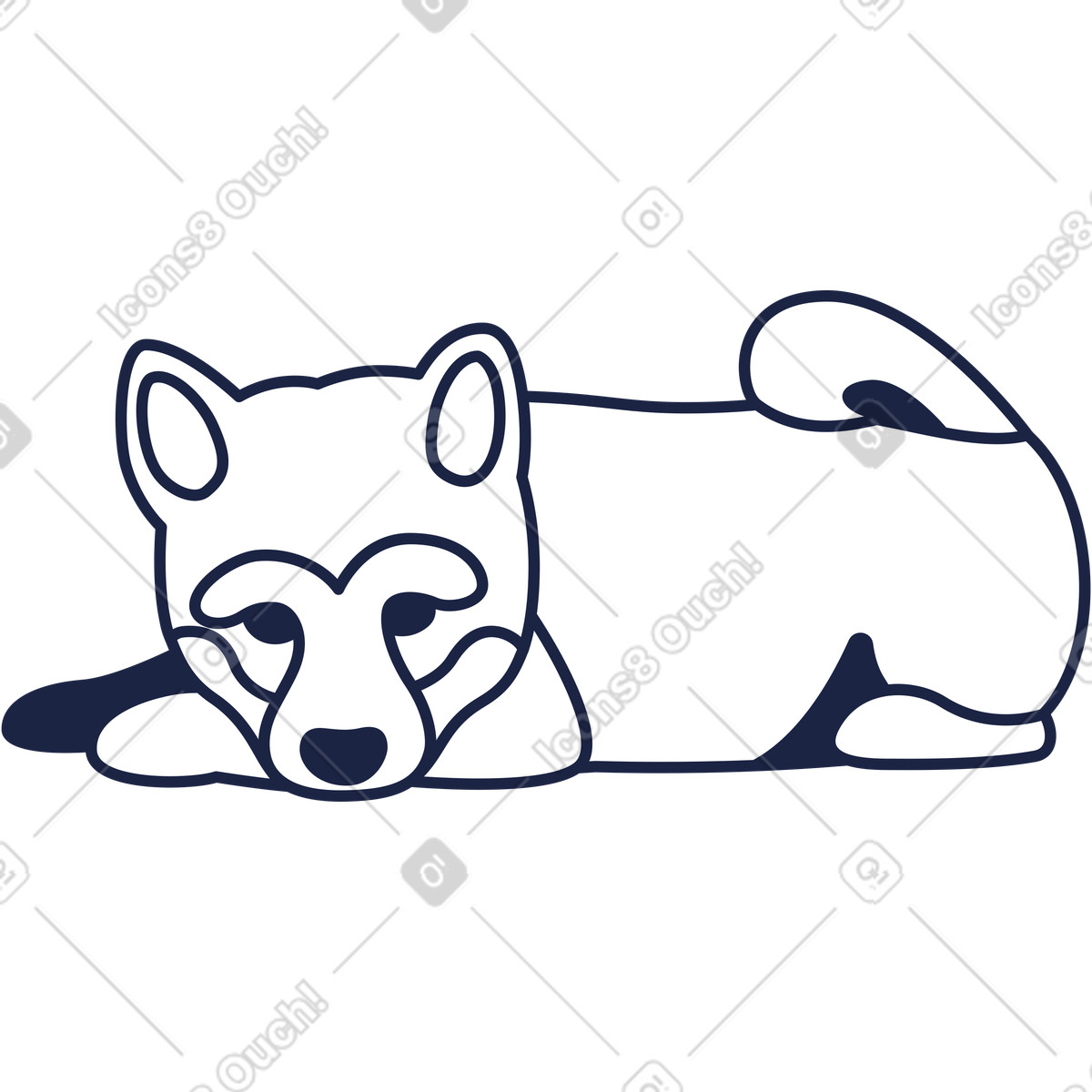 Ilustración Perro en estilo Urban Line a descargar en PNG y SVG