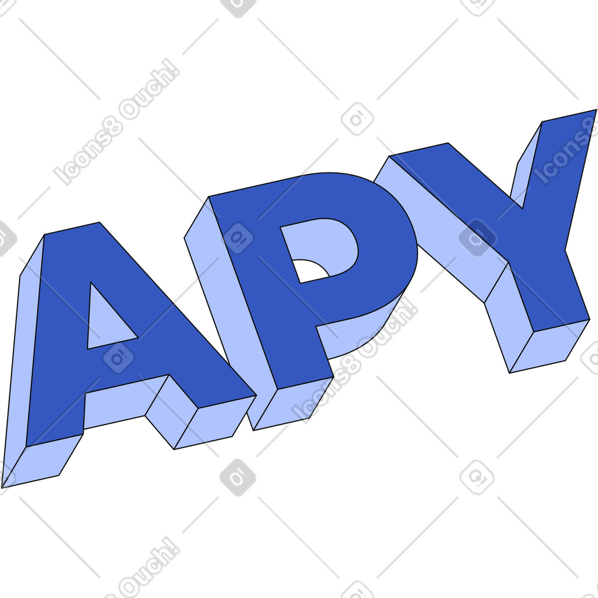 Lettering apy text illustration in Techny style download in PNG, SVG