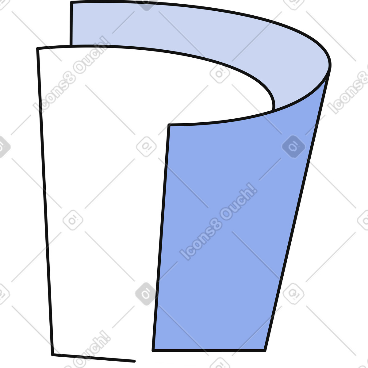 Ilustração de Folhas papel enroladas em no estilo Bloom para baixar em PNG, SVG