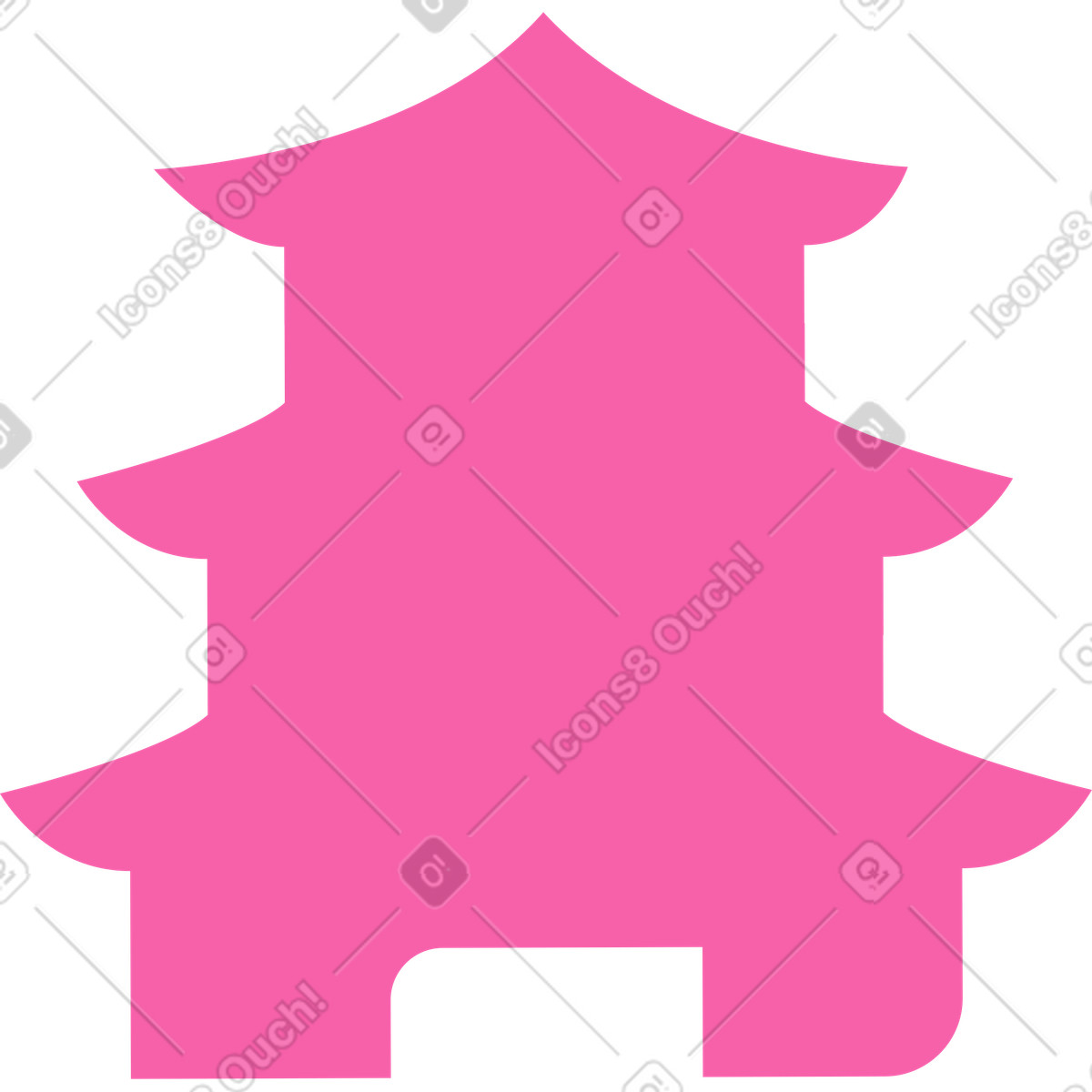 Pagode-Illustration im Whimsy-Stil als Download in PNG, SVG