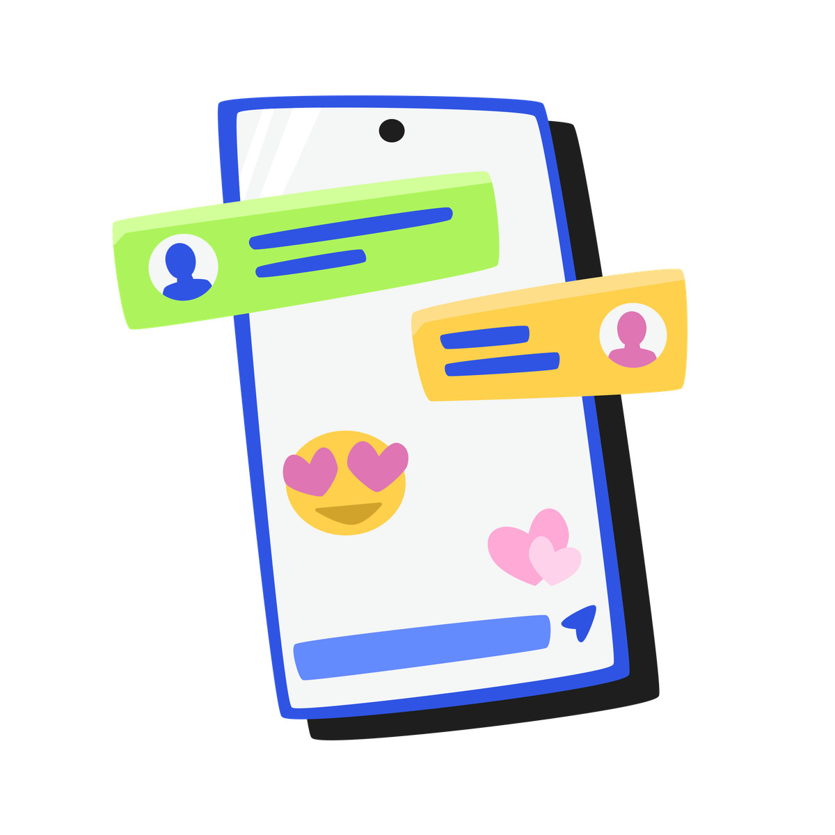Ilustração de Lovers chatting online em no estilo Bouncy para baixar em PNG, SVG