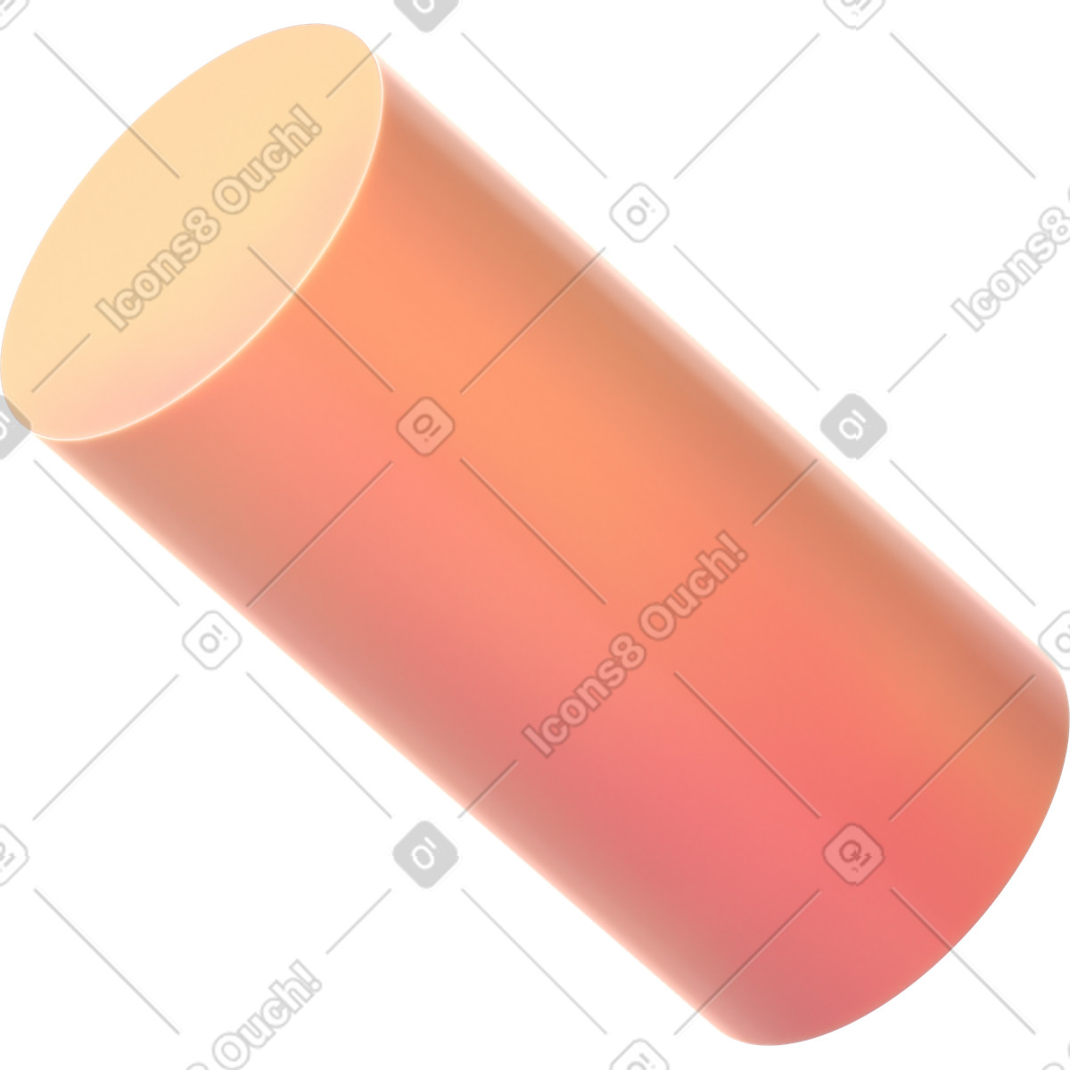 Plastic cylinder illustration in 3D Glassy style download in PNG, SVG