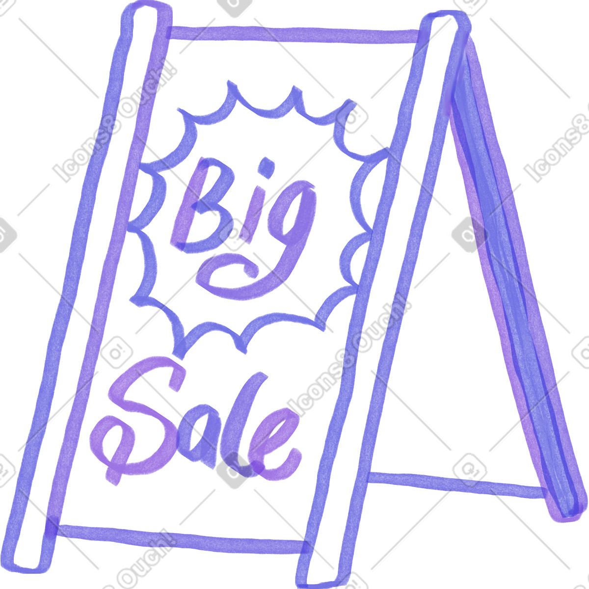 Sidewalk sign illustration in Marker style download in PNG, SVG