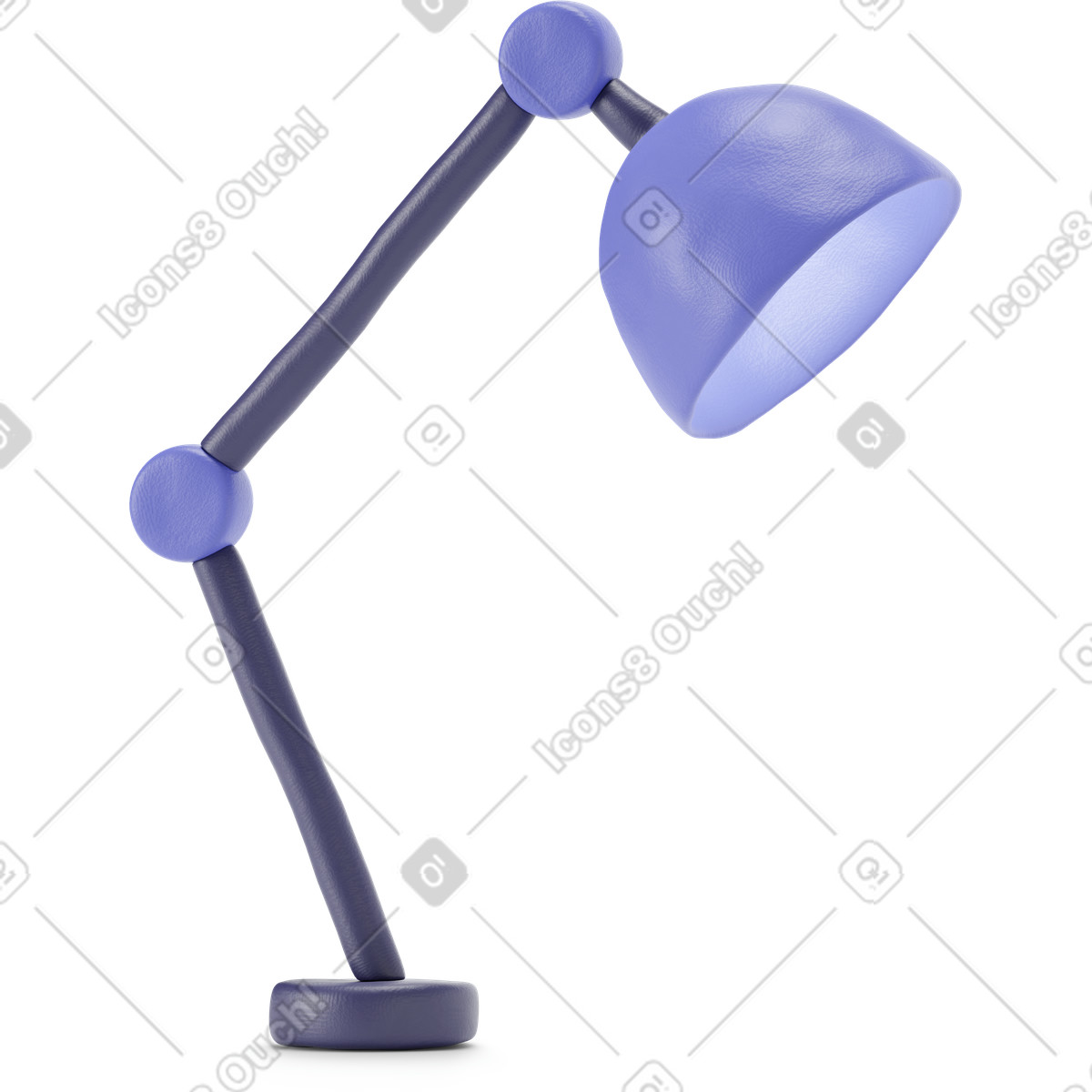 下载 3D Stripy 风格的 蓝色台灯 插画，支持 PNG、SVG 格式