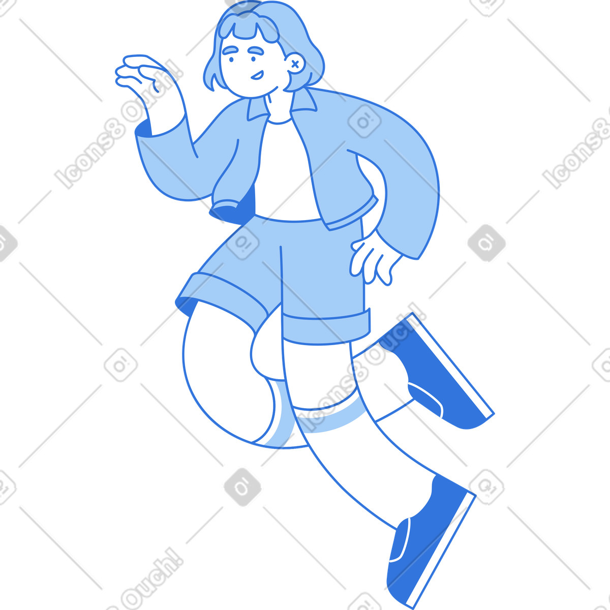 下载 Sky 风格的 飞行的女人 插画，支持 PNG、SVG 格式