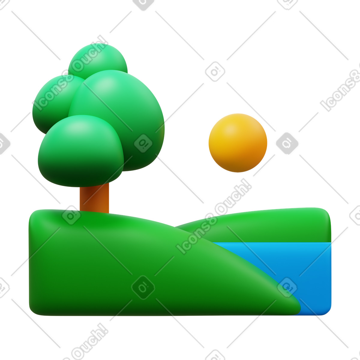 3D Fluency 스타일의 Nature 일러스트레이션 PNG, SVG 다운로드