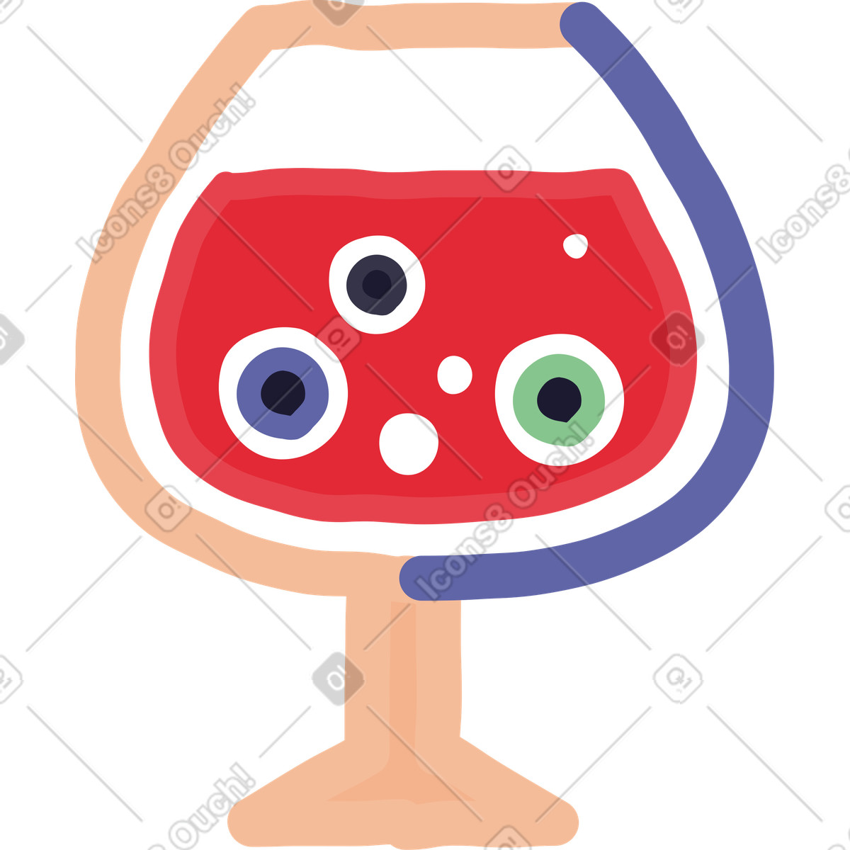 Glas-Illustration im Stripy-Stil als Download in PNG, SVG