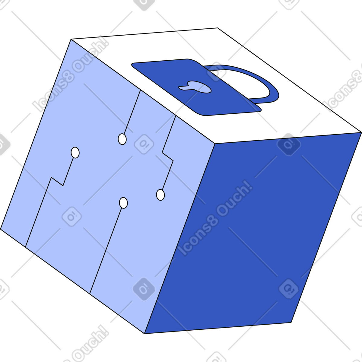 Block with lock illustration in PNG, SVG