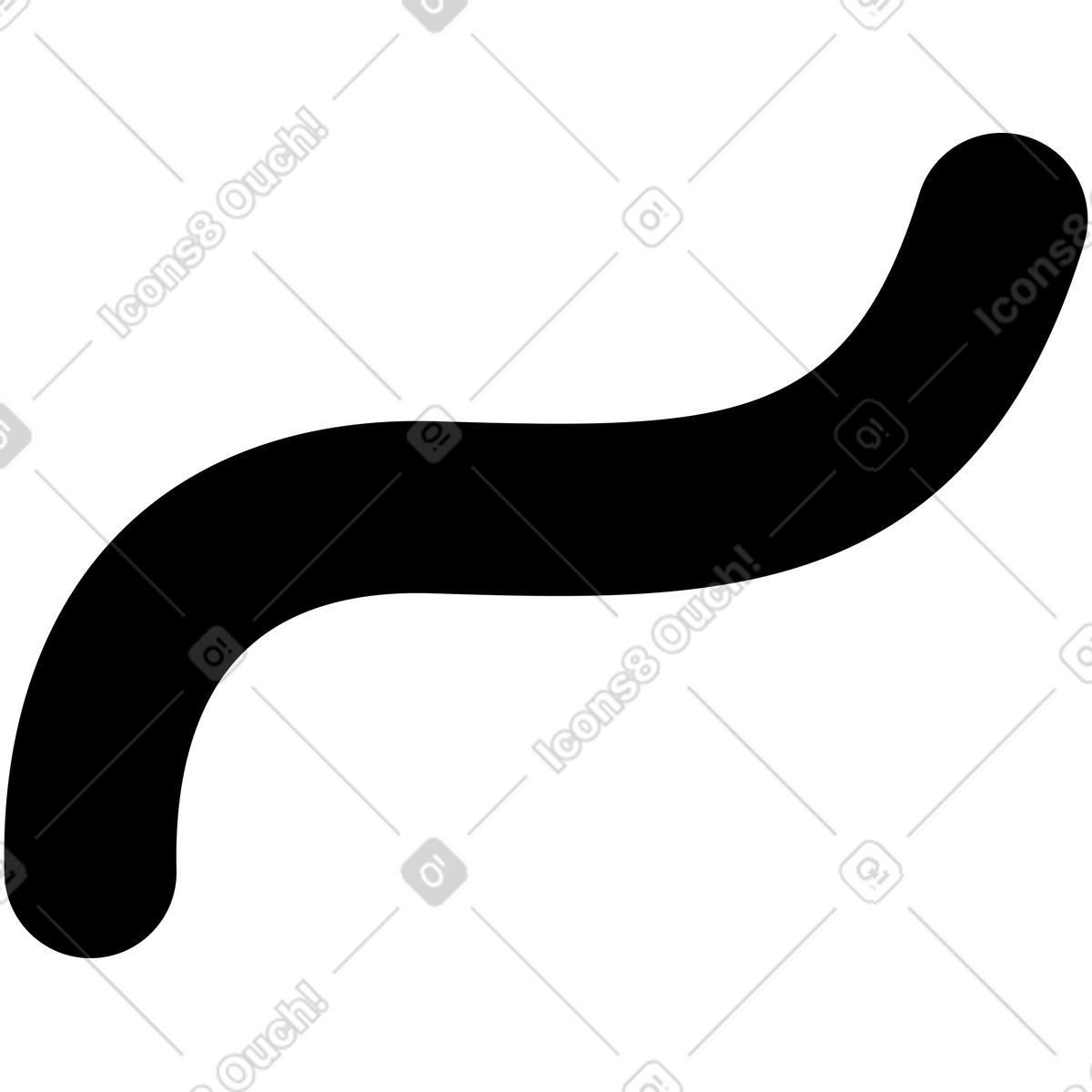 Illustration Wave curved line flowing diagonally across minimal empty space dans le style Notion Art à télécharger aux formats PNG, SVG