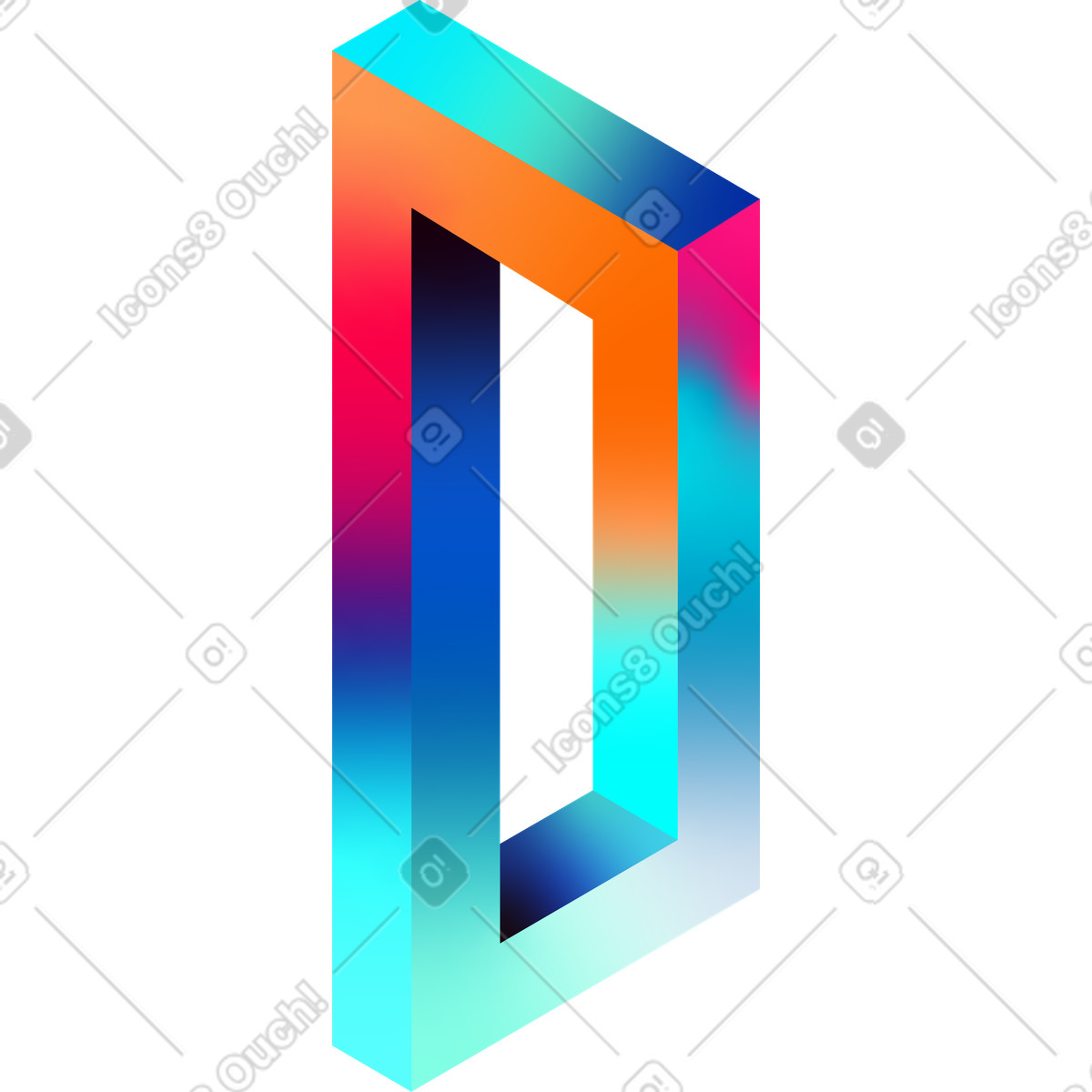 Isometrische optische täuschung-Illustration im Glare-Stil als Download in PNG, SVG