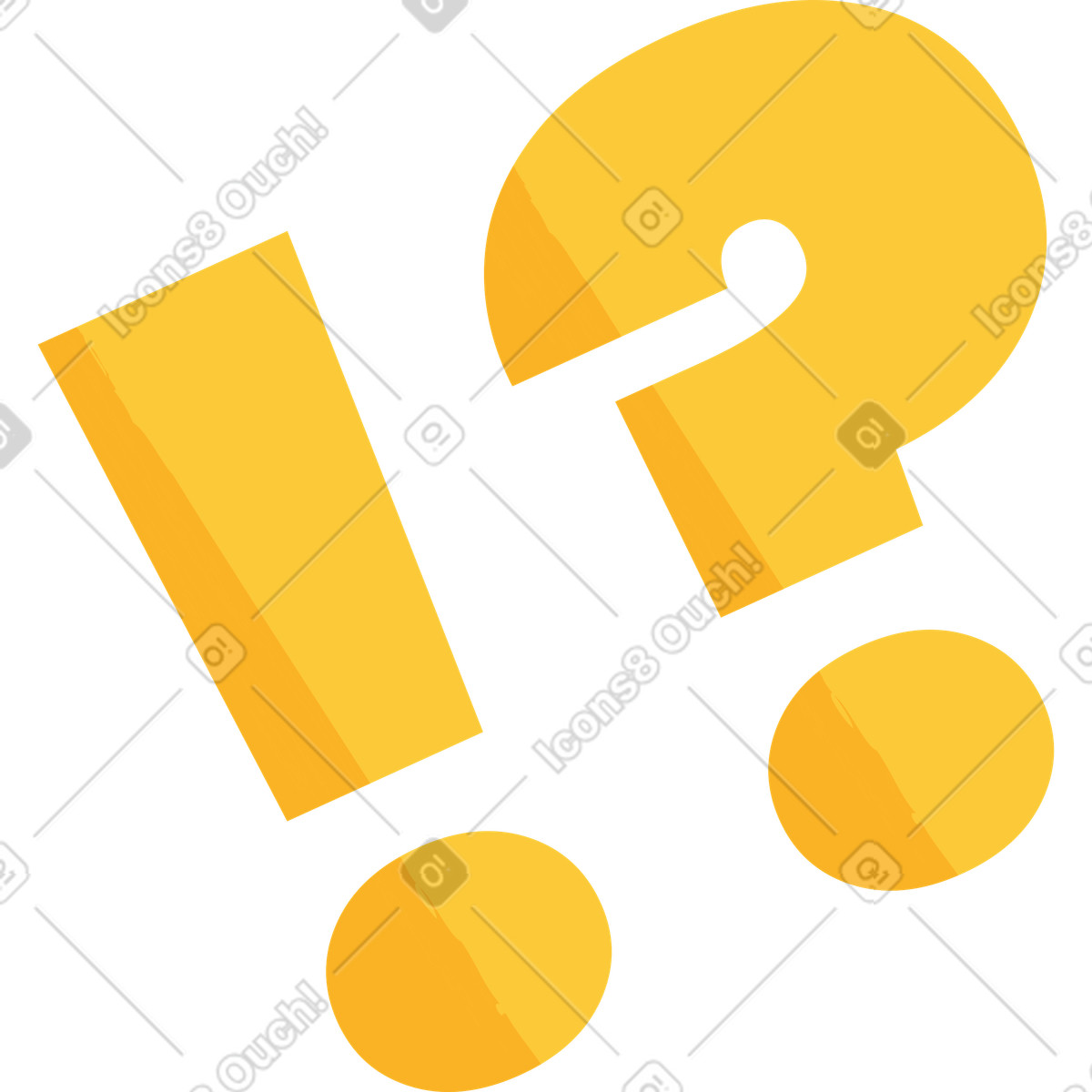 Question and exclamation mark illustration in Juicy style download in PNG, SVG