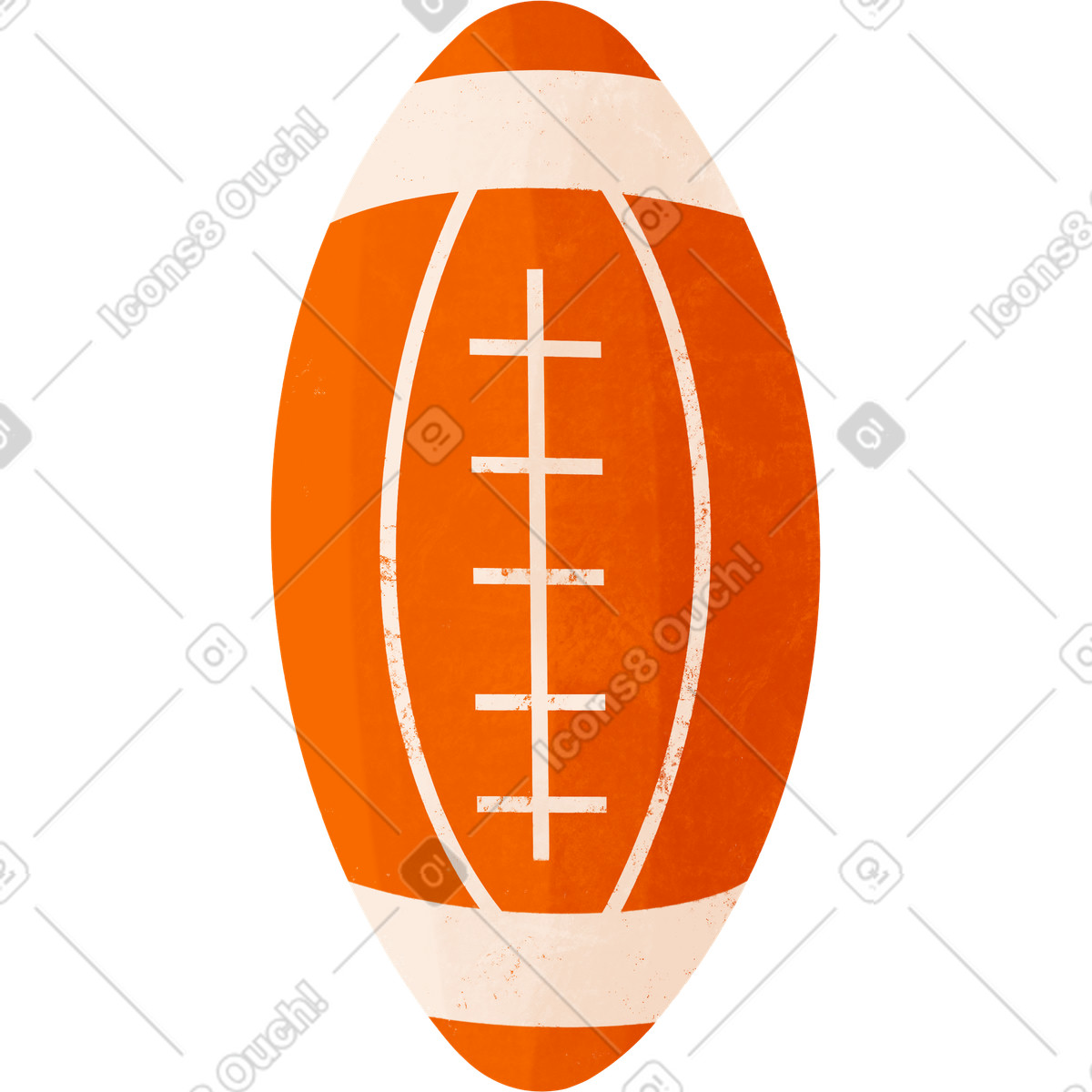 下载 Bonbon 风格的 Orange rugby ball 插画，支持 PNG、SVG 格式