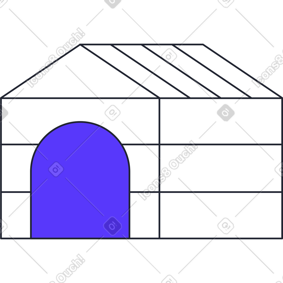 Haus-Illustration im Pablita-Stil als Download in PNG, SVG