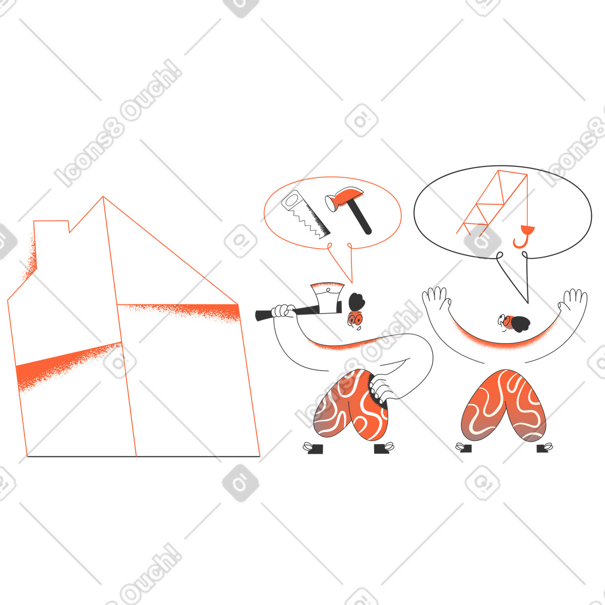 Construction work illustration featuring crane clipart image in PNG SVG GIF