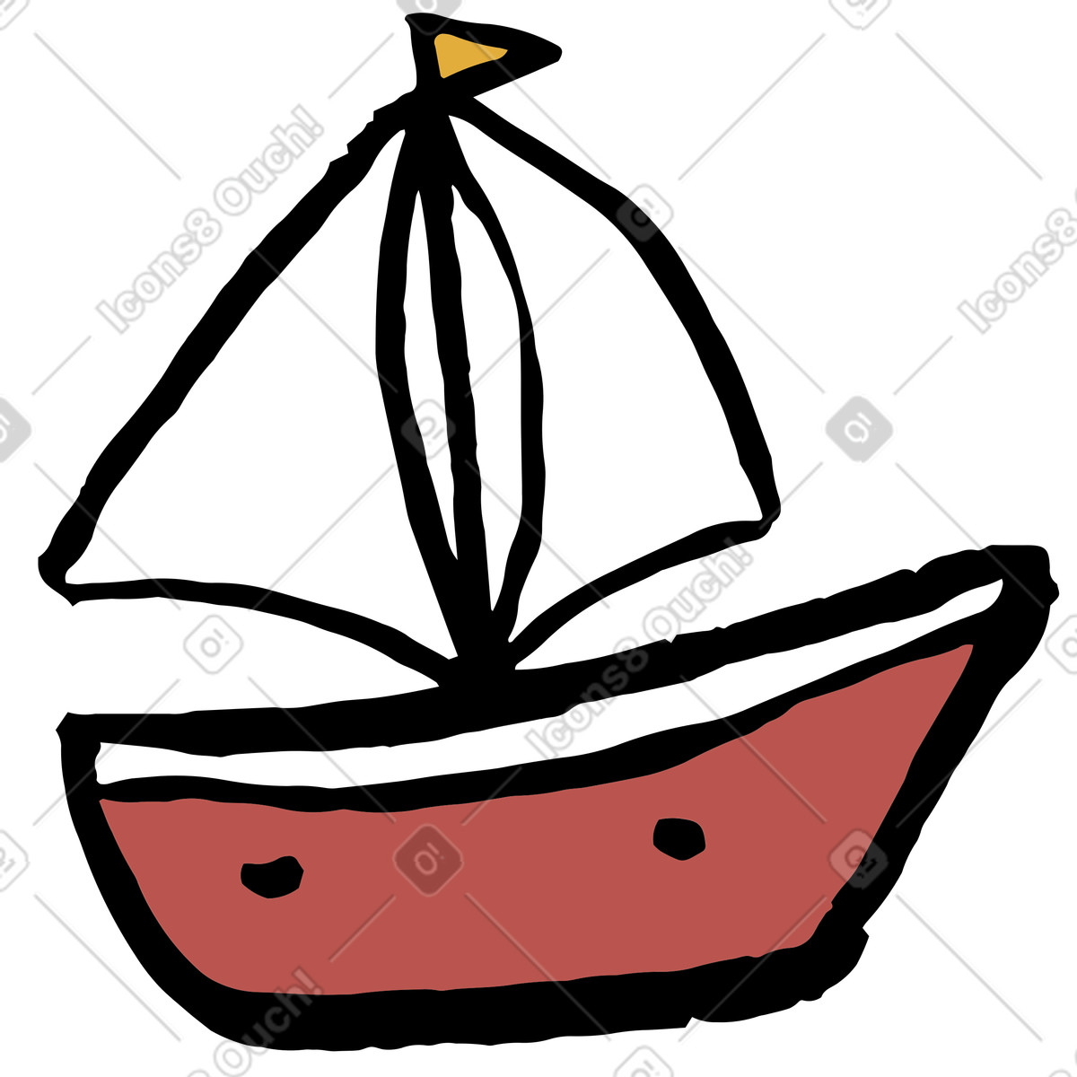 Boot-Illustration im Scandi-Stil als Download in PNG, SVG