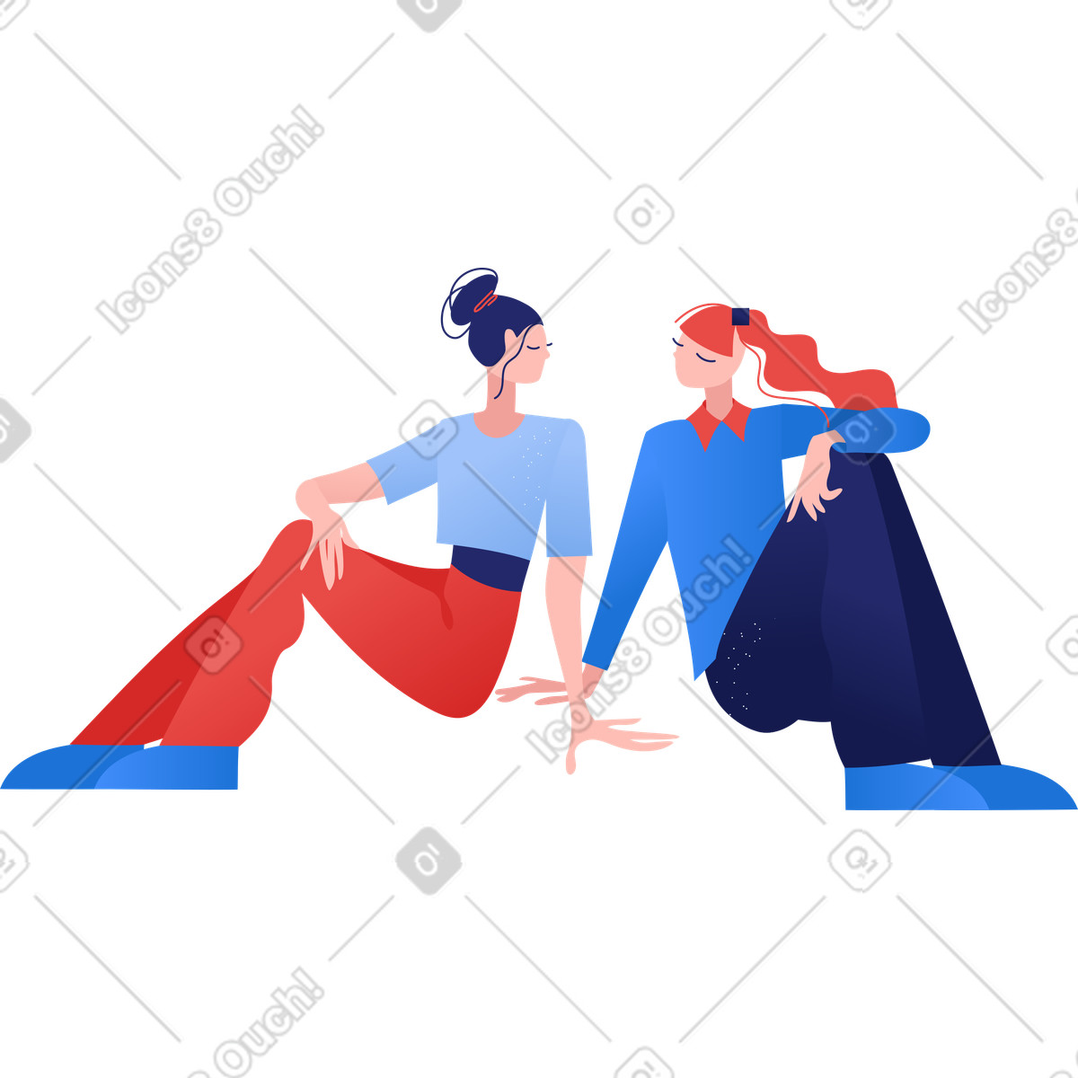 Amici illustrazione in stile Clip scarica in PNG, SVG