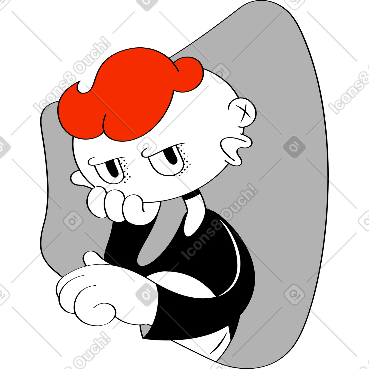 下载 Looney 风格的 倾听的人 插画，支持 PNG、SVG 格式