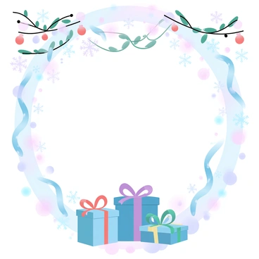 A holiday-themed photo montage with snowflakes and festive decorations