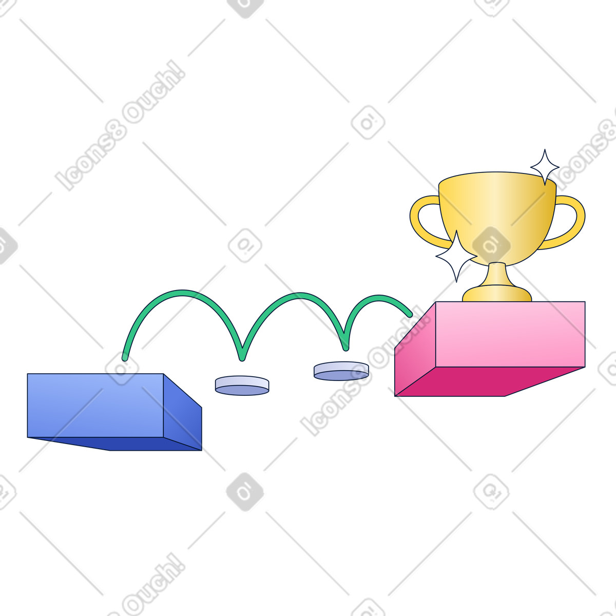 Weg zum sieg-Illustration im Neat-Stil als Download in PNG, SVG