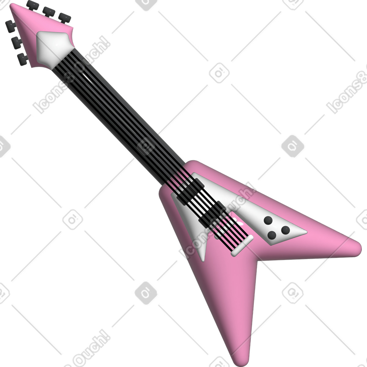 Ilustración Pink guitar en estilo Cartoony a descargar en PNG y SVG