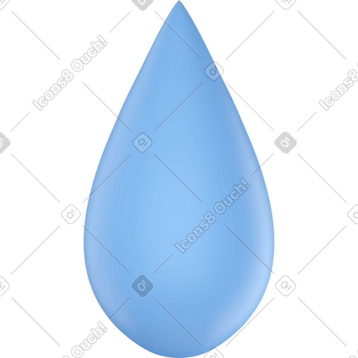 Blue water drop illustration in 3D Business style download in PNG, SVG